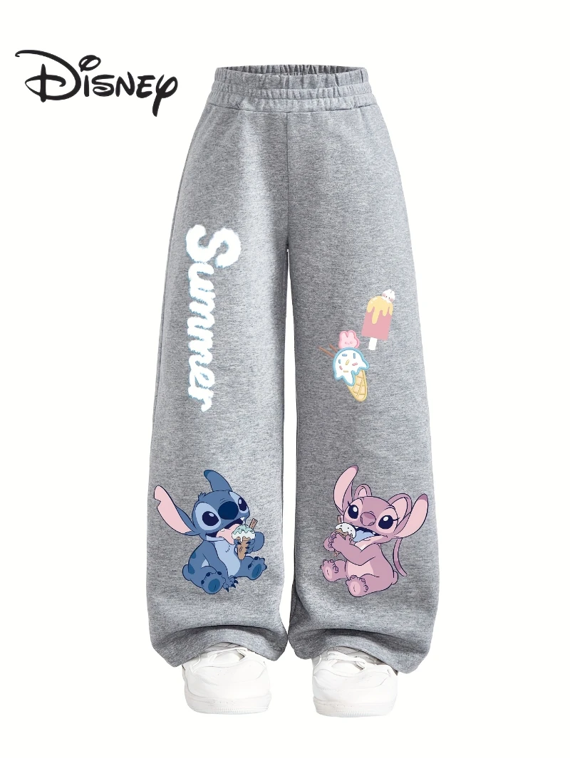 

Young Girl Y2K Straight Leg Loose Knit Pants, Boys and Girls Fashionable Versatile Style, Full Elastic Waist, No Pocket Design