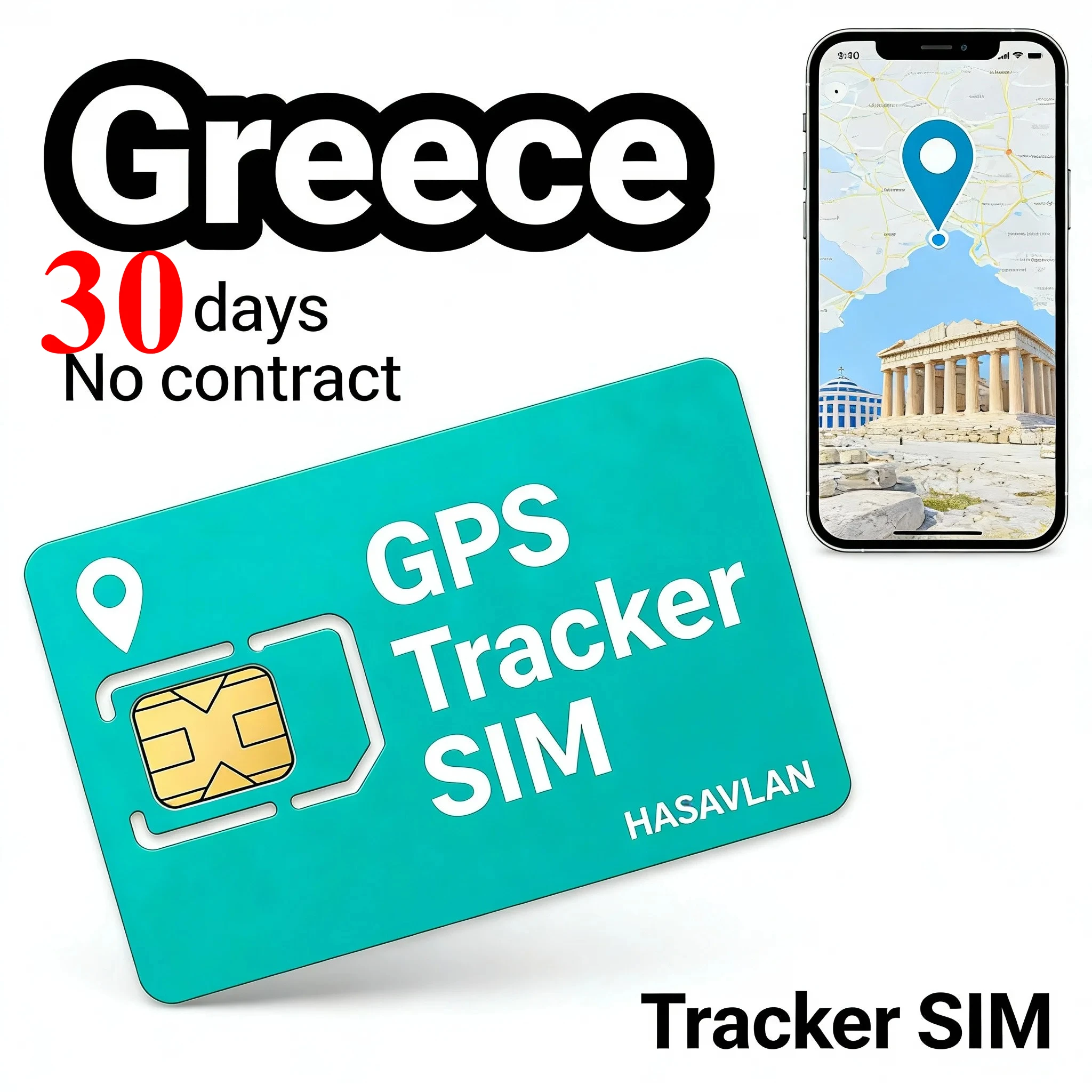 SIM Card Tracker,No Contract, Tri-cut 4G Cat4 GSM GPRS LTE M2M No Contract, 30MB/30 Days for ST-906 TK303F, ZOVAGOLO GREECE