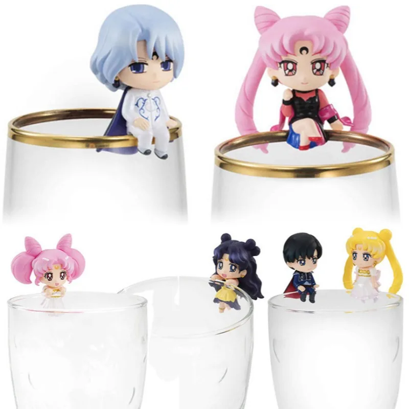 6PCS Sailor Moon Anime Figurine PVC Action Figure Collectible Model Toy Desktop Decoration Gift for Fans Supplies