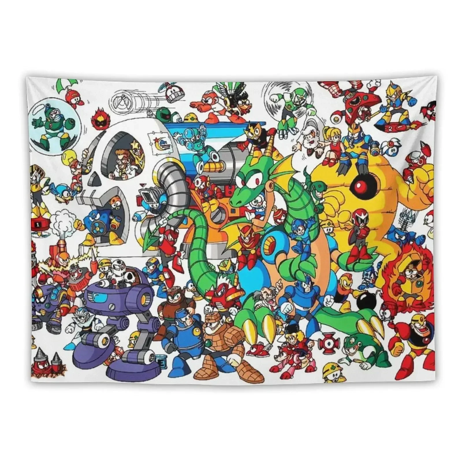 Mega Man and all of his enemies Tapestry Decorative Wall Outdoor Decoration Tapestry