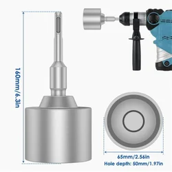 SDS-Plus Ground Rod Driver 30/45/65mm Heavy Duty T Post Ground Rod Driver Tool Forged Steel Drill Bit Driver Hammer