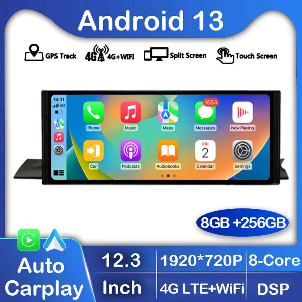 

12.3" Android 13 Wireless Carplay Auto For Audi A4L A4 B9 A5 2016-2020 RHD Car Radio Multimedia Player Stereo WIFI+4G 360 Camera