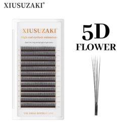 XIUSUZAKI 5D Flower Fairy Flora Lashes Cluster Classic Individual Eyelash Extension Lashes Matte Black Professional Soft Natural