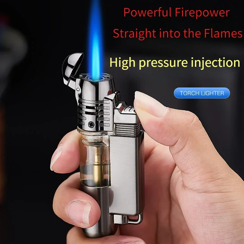 

New Small Spray Gun Windproof Direct Injection Inflatable Metal Lighter Cigarette High Temperature Welding Gun Lighters&Smoking