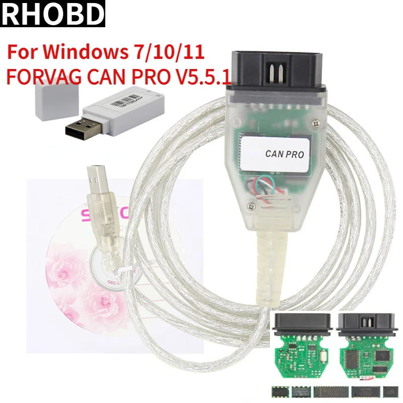 NEW ForVAG CAN PRO VCP 5.5.1 Interface Can Bus forVaG-COM K-line OBD2 Auto Car Diagnostic Tool OBDII Cable for V-W/AUDI/Seat