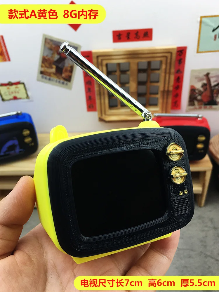 Mini TV Retro Escala 1:12 Para Casa De Muñecas – Pantalla HD 720P, USB Y 8 GB