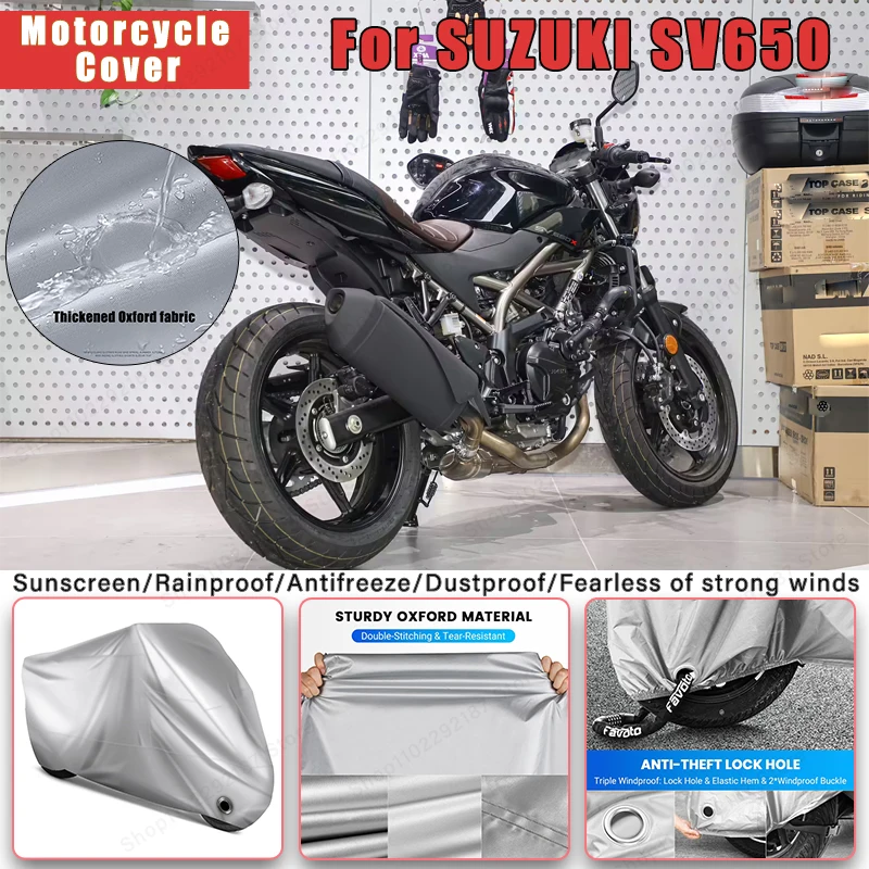 

For SUZUKI SV650 No Ear Motorcycle Cover - Outdoor Full Body Protection, Waterproof Dustproof Sunscreen Moto Accessories
