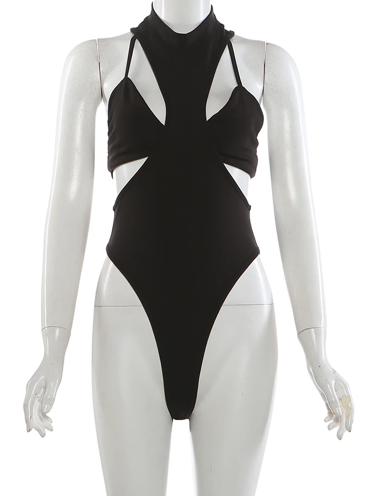 Kliou Sexy Hollow Skinny Bodysuits für Damen, O-Ausschnitt, rückenfrei, ärmellos, High Street, Hot Girls Street, Hip-Hod-Stil, klassischer Bodycon-Stil – Detail 3