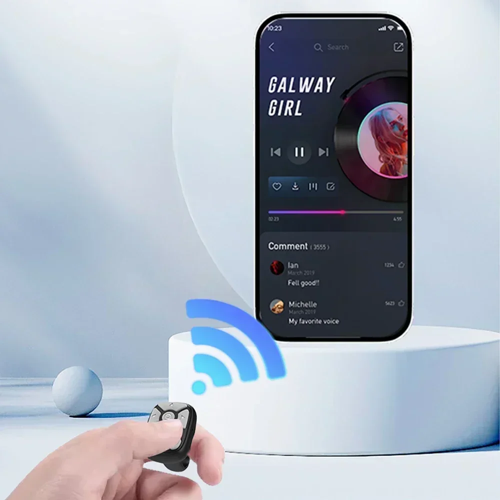 Télécommande vidéo YPMobile, contrôleur de caméra Selfie Stick, télécommande Bluetooth compatible Tiktoks, télécommande de doigt