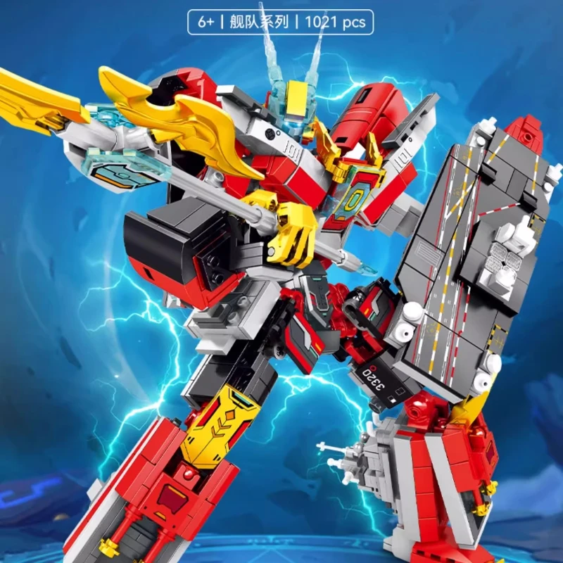 SEMBO 4IN1 Combination Deformation Mechanical Robot Building Block Kit Aircraft Tank Warship Model Children's Toy Boy Gift - Image 6