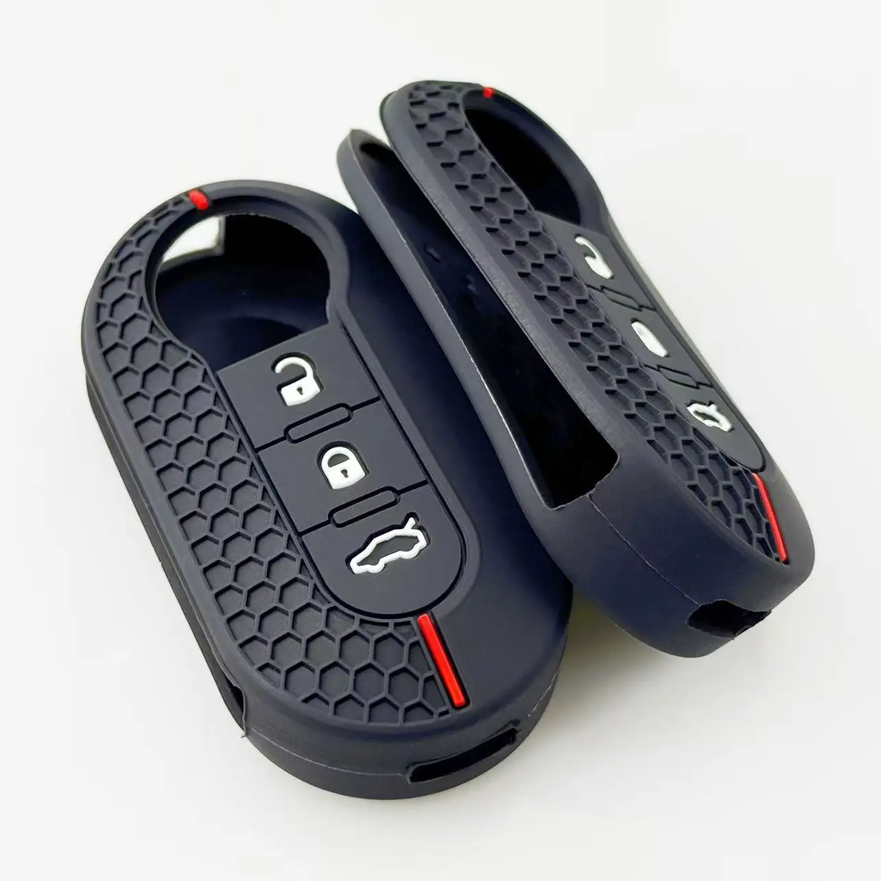 Silicone Car Flip Key Case Cover For Fiat Ducato 500 500L Panda Grande Punto Lancia Musa Auto Shell Fob Keychain Accessories