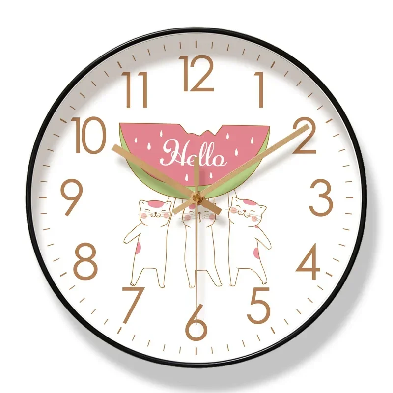 Simple Cute Animal Cat Wall Clocks Fashion New Nordic Wall Clock Silent Sweep Second Quartz Clock Living Room Home Decoration