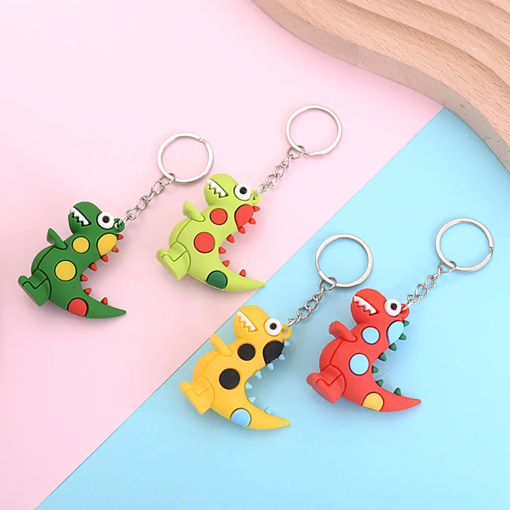 Rubber Dinosaur Keyring Pendant Colorful Dino Keychain DIY Car Key Pendant Bags Decoration Pendants Gifts