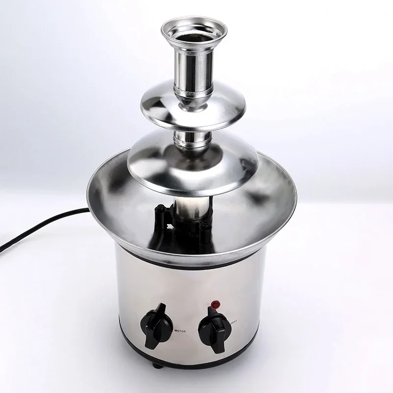 304 Stainless Steel Electric Chocolate Fountain Machine 4 Tiers for Household Use Melting Chocolate