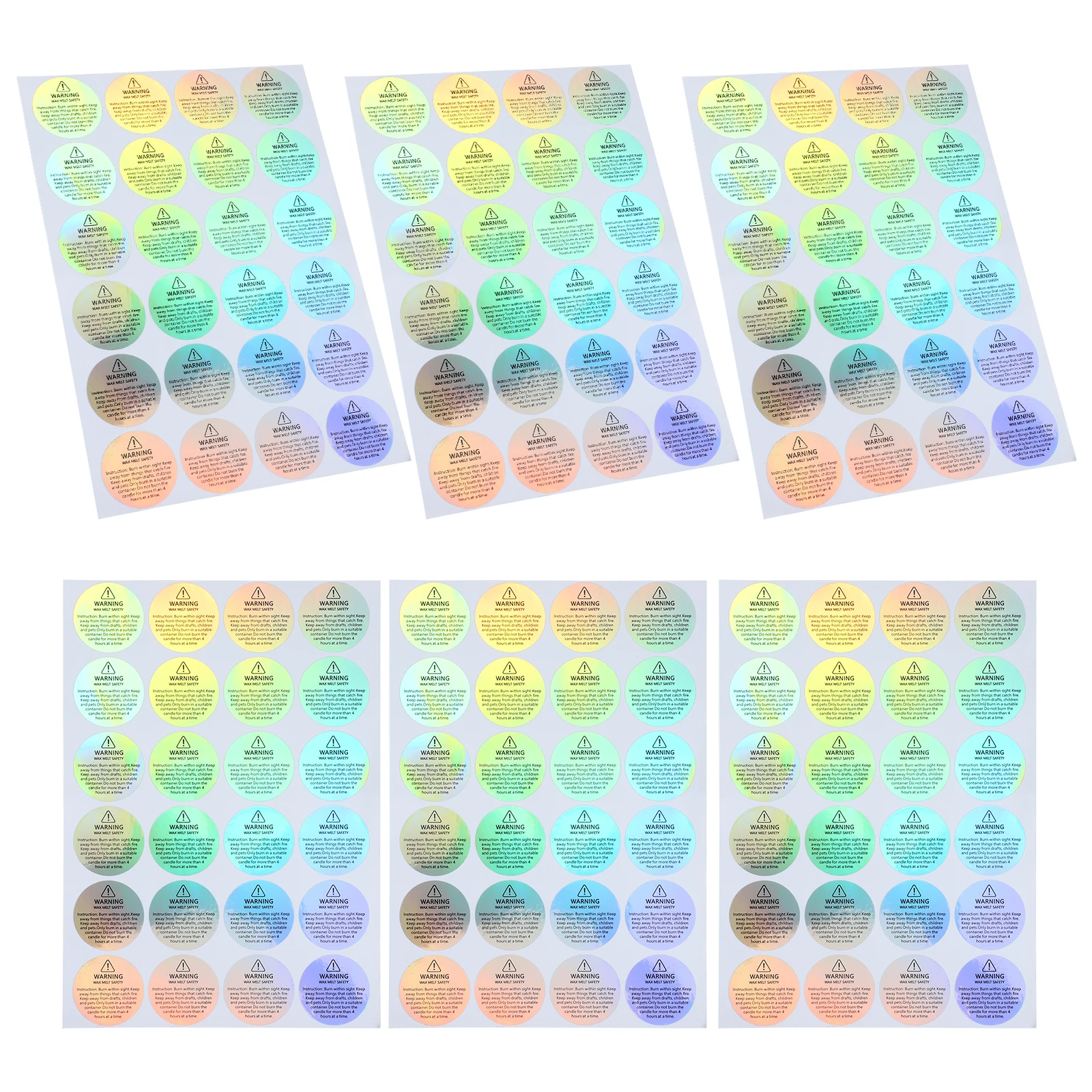 

10 Sheets Safety Decals Waterproof Wax Stickers Jar Warning Labels Sealing Roll Jar Safety Labels Stickers
