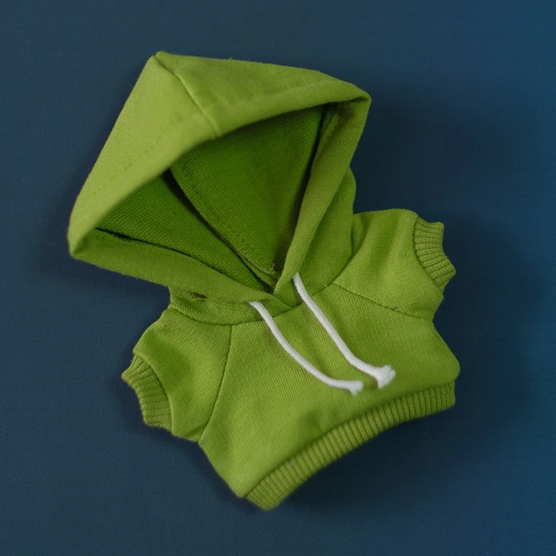 1세트 17cm 면 후드 단색 스웨터 인형 후디 플러시 아기 옷 라부부용 부드럽고 따뜻한 가을 겨울 컬렉션