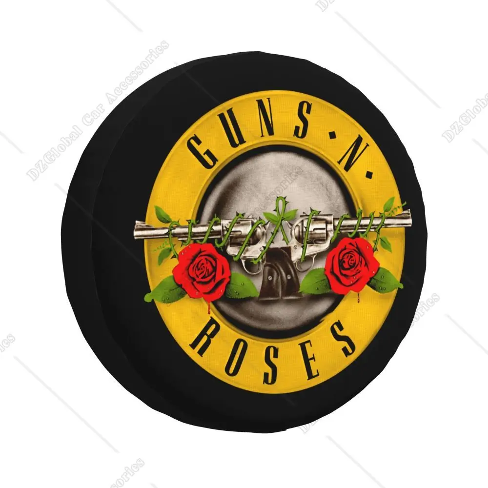 Custom Heavy Metal Guns N Roses Bullet Logo Spare Wheel Tire Cover for Prado Wrangler Jeep RV SUV Camper Vehicle Accessories