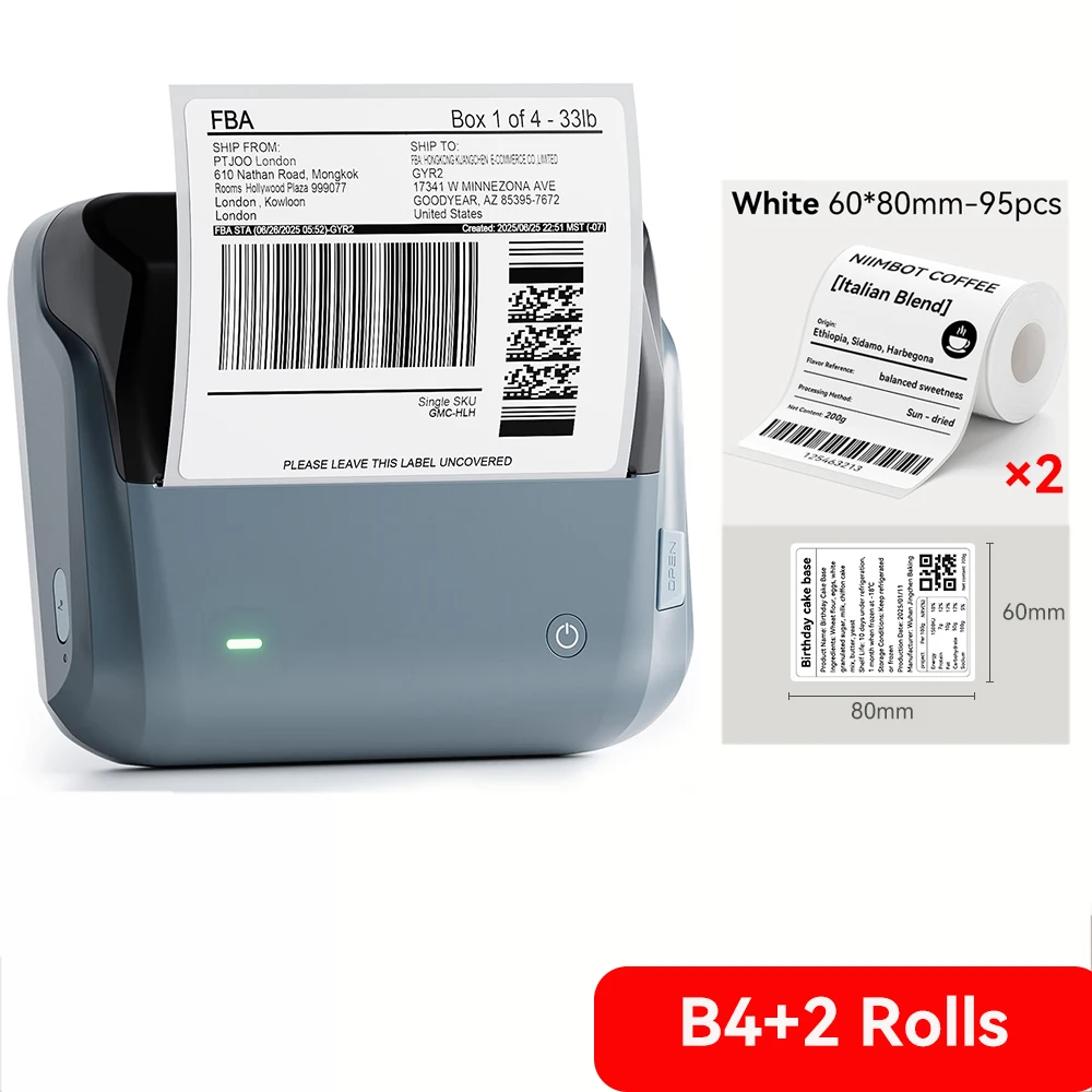Niimbot B4 Thermische Labelprinter Groot Formaat 20-110mm Printbreedte Label Sticker Machine Verzendlabel Zakelijk Kantoorgebruik - afbeelding 1