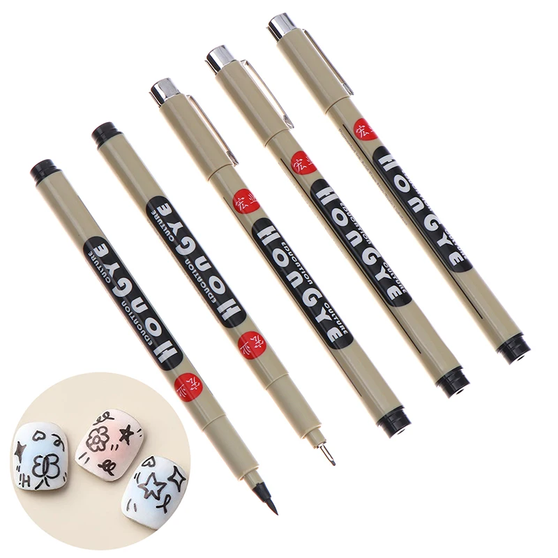 1pcs Nail Art Graffiti Pen Black Color UV Gel Polish Design Dot Painting Detailing Pen Brushes DIY Nail Art Adorn Tools