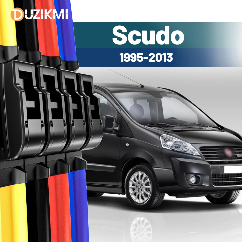 Für Fiat Scudo 1995-2013 2003 2004 2005 2006 2007 2009 2010 2011 2012 2 Stück Frontscheibe Scheibenwischerblätter Rot Blau