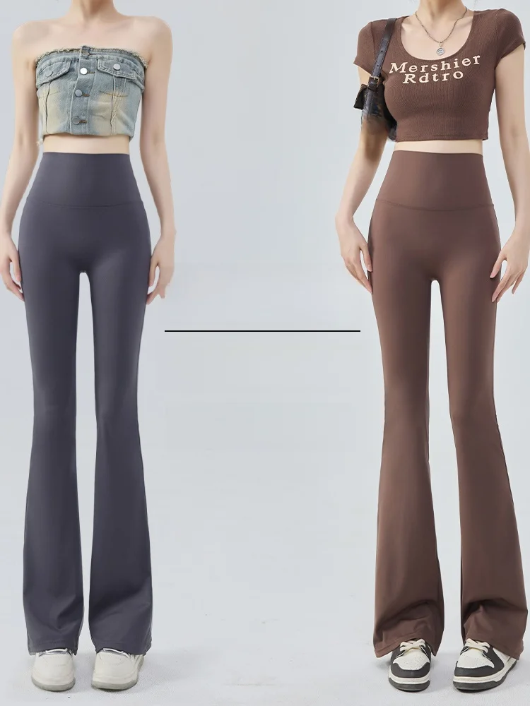 

Женские длинные расклешенные брюки для йоги с высокой талией, облегающие, с эффектом подтяжки ягодиц, повседневные леггинсы