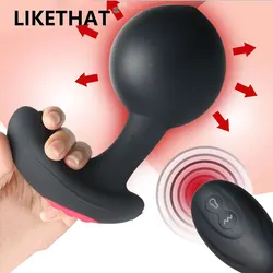 Inflatable Anal Plug Wireless Remote Control Pump Prostate Massage Vibrator Expansion Vibrating Anal Sex Toys For Men Woman