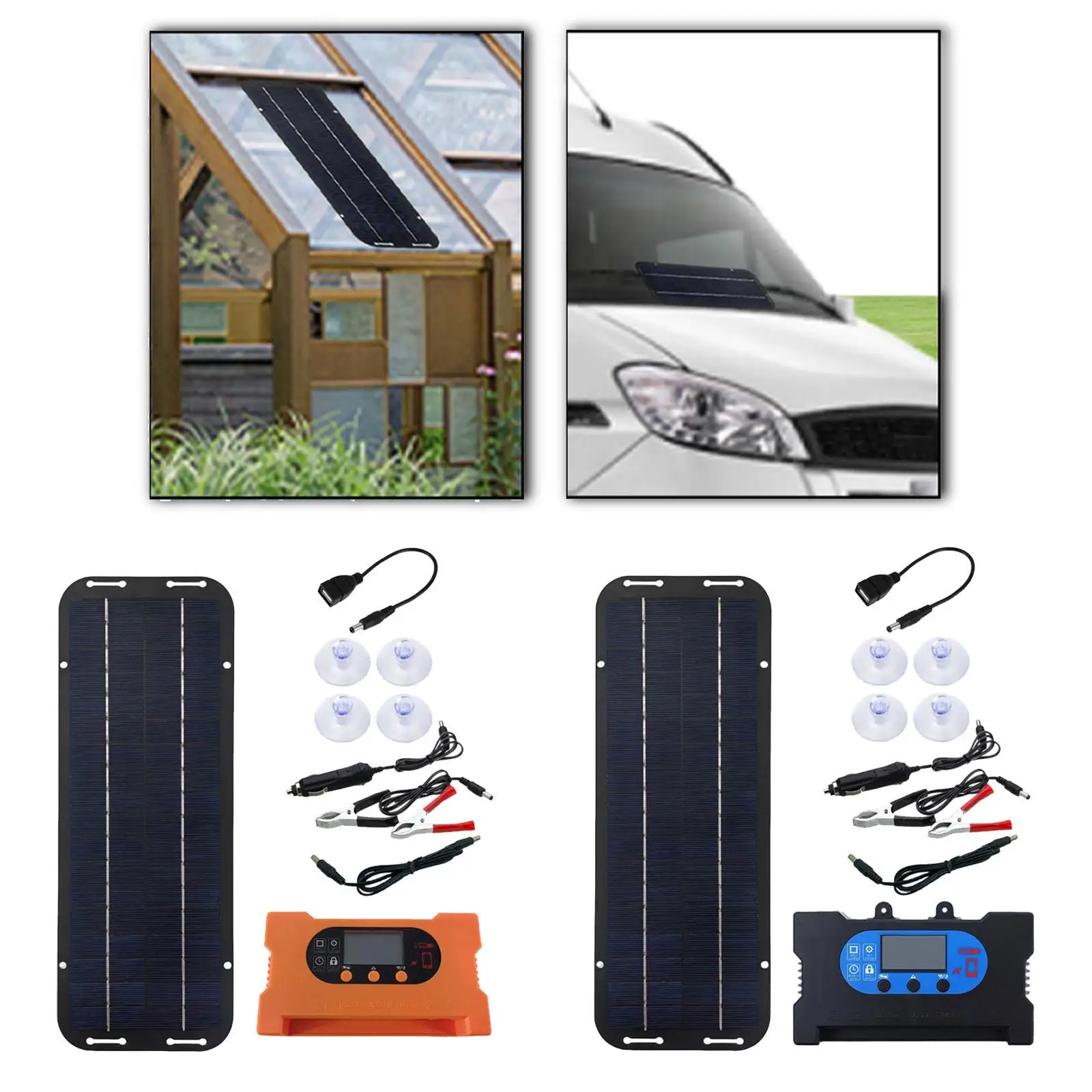 Solarpanel Kit Portable with 4 Suction Cups for Motorhome Automotive