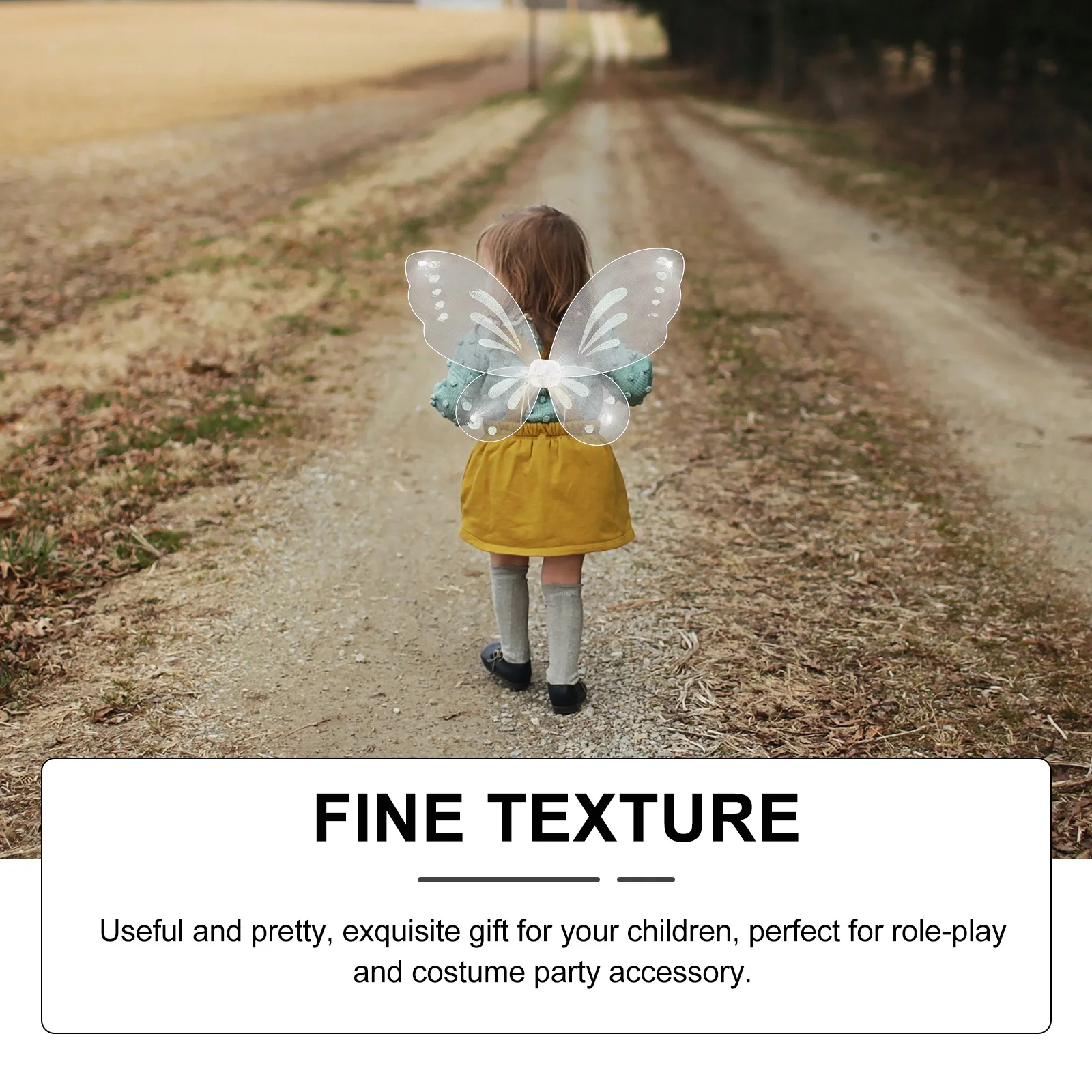 

1 Pair Butterfly Wings For Kids Fairy Costume Accessory Girls Birthday Halloween Party Dress - Toddler Wing Party