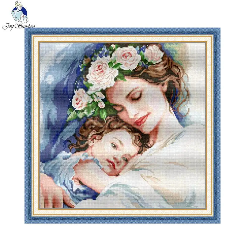 Joy Sunday Cross Stitch Kit Maternal Love 5 HD Pattern Aida 16/14/11CT Counted Printed Canva DIY Embroidery Kit Room Decoration