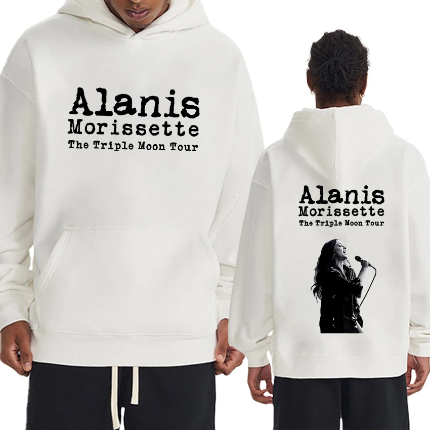 

Hot Alanis Morissette The Triple Moon Tour Double Sided printed Sweatshirt Unisex fashion Y2k Hoodie Men women Fleece pullovers