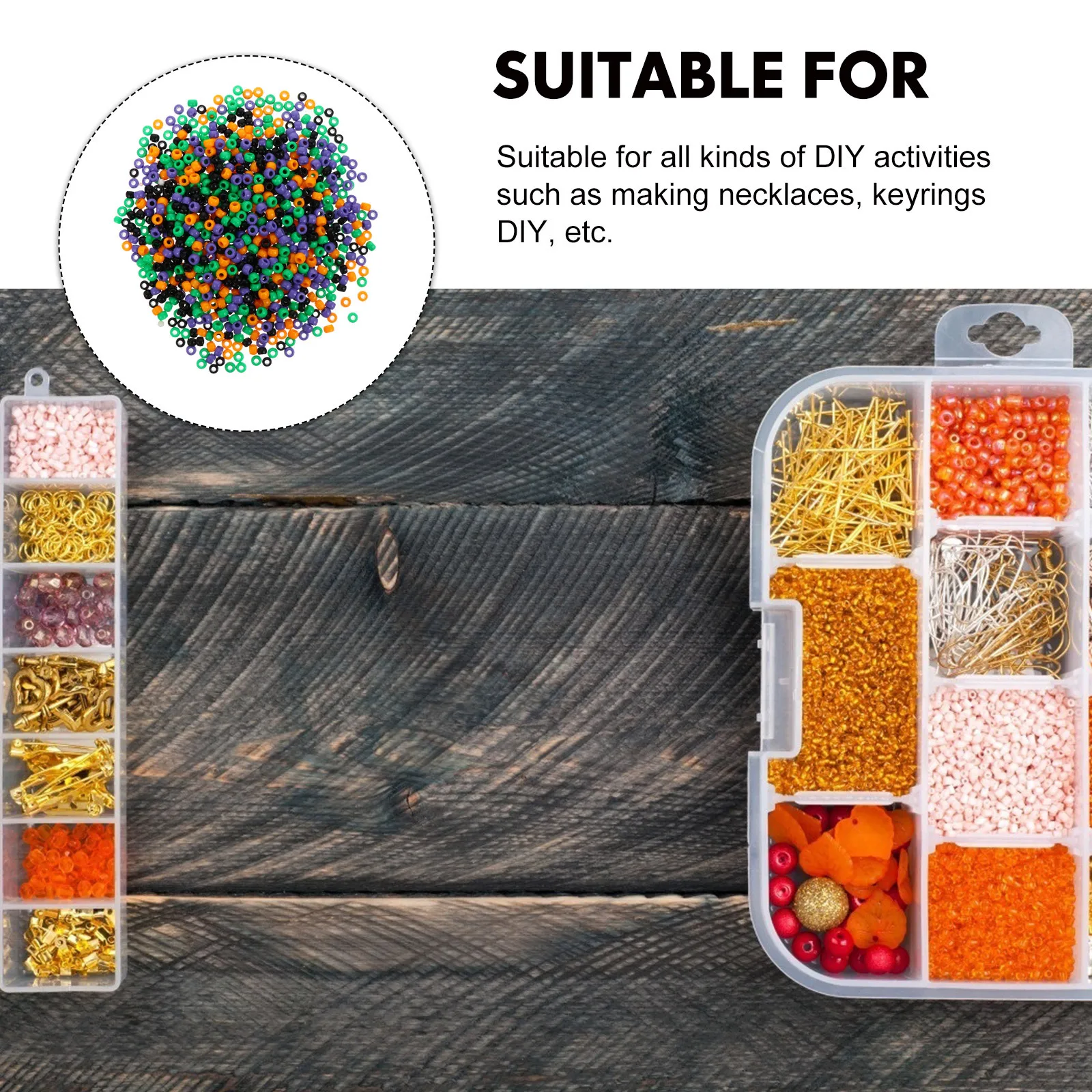 

1 Bag Halloween Beads Smooth Plastic DIY Jewelry Findings Handmade Craft Beads for Kids Adults Art Projects