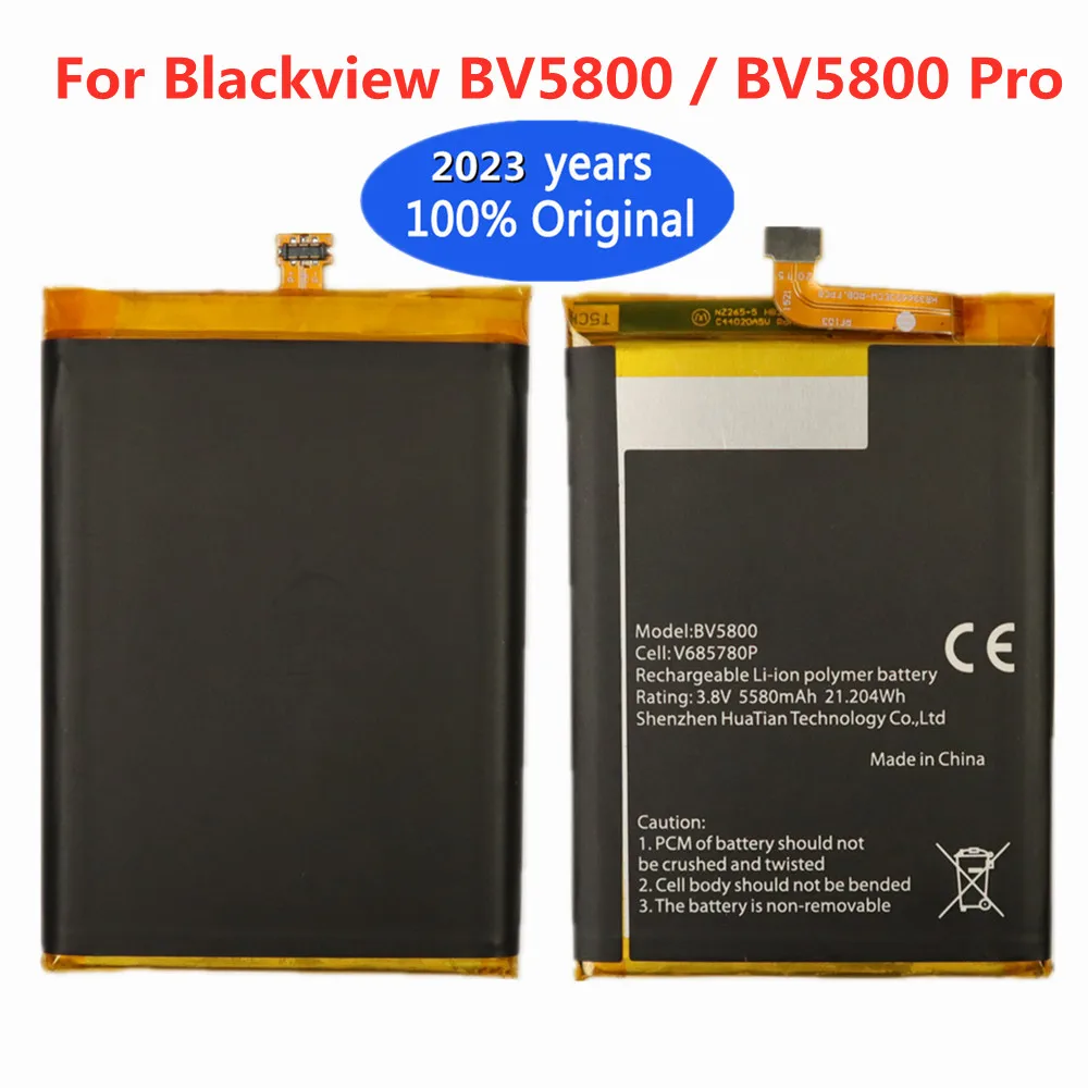 

2023 Original 5580mAh BV5800 Battery For Blackview BV 5800 / BV5800 Pro V685780P High Quality Polymer Li-ion Batteries Bateria