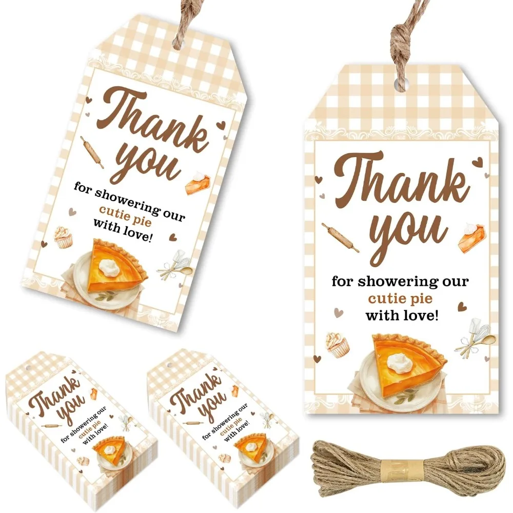 

50PCS Little Cutie Pie Thank You Tags Little Cutie Pie Is on The Way Decorations Gift Tags Cutie Pie Baby Shower Decorations