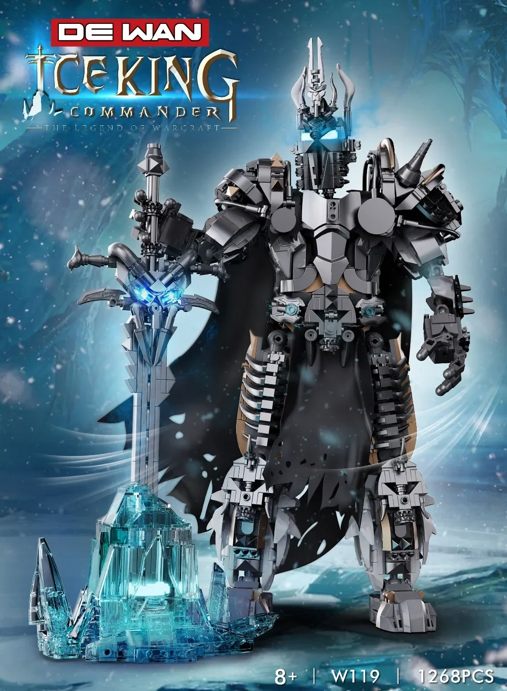 W119 فروست شيطان كينغ 1268 قطعة مجموعة البناء سلسلة سحرية الطوب الجسيمات الصغيرة نموذج هدية لهواة البالغين