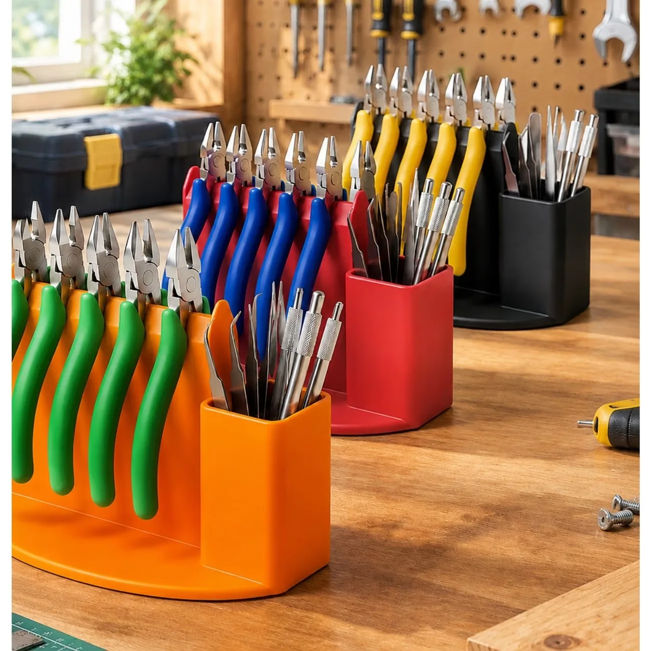 Professional Pliers and Tweezers Storage Box, Desktop Tool Storage Rack, Suitable for Jewelry Making, Beading, Crafts, Model Making, and Multi-Purpose Workbench Storage Rack, Suitable for Garage Workshops, Jewelry Workstations, and Amateur Workspaces