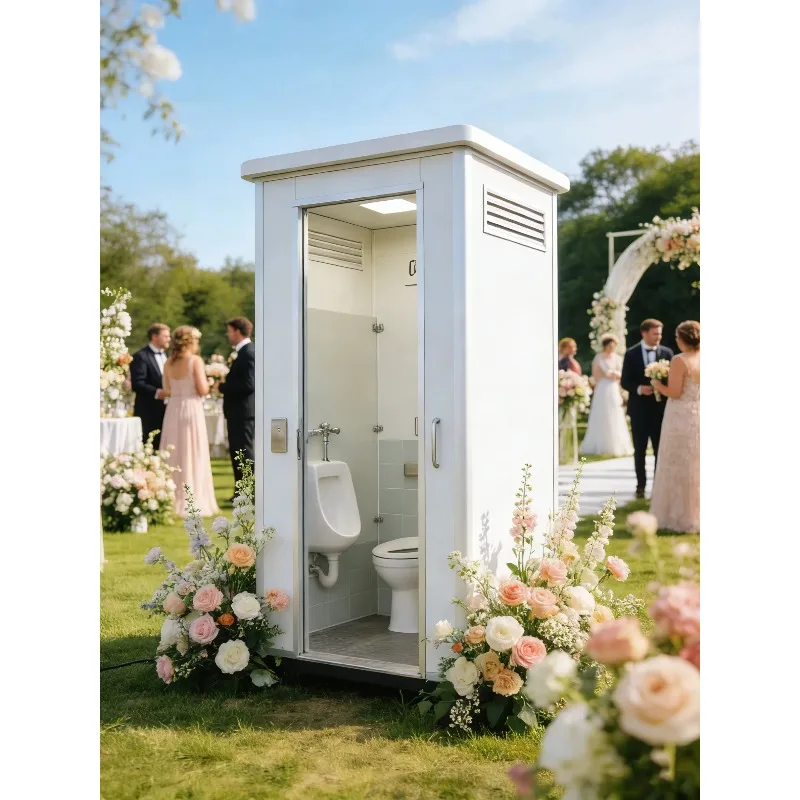 Factory Direct Sale 5 Station Portable Toilet Trailer Large Capacity Holding Tanks Low Frequency Emptying Public WC Supplier