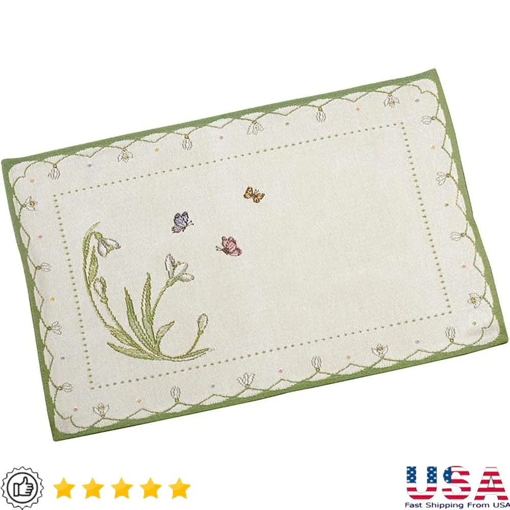 

Colorful Spring Placemat Snowdrop Floral Table Decor Cotton Home Accessory Perfect Brunch Lunch Dinner Gift Idea