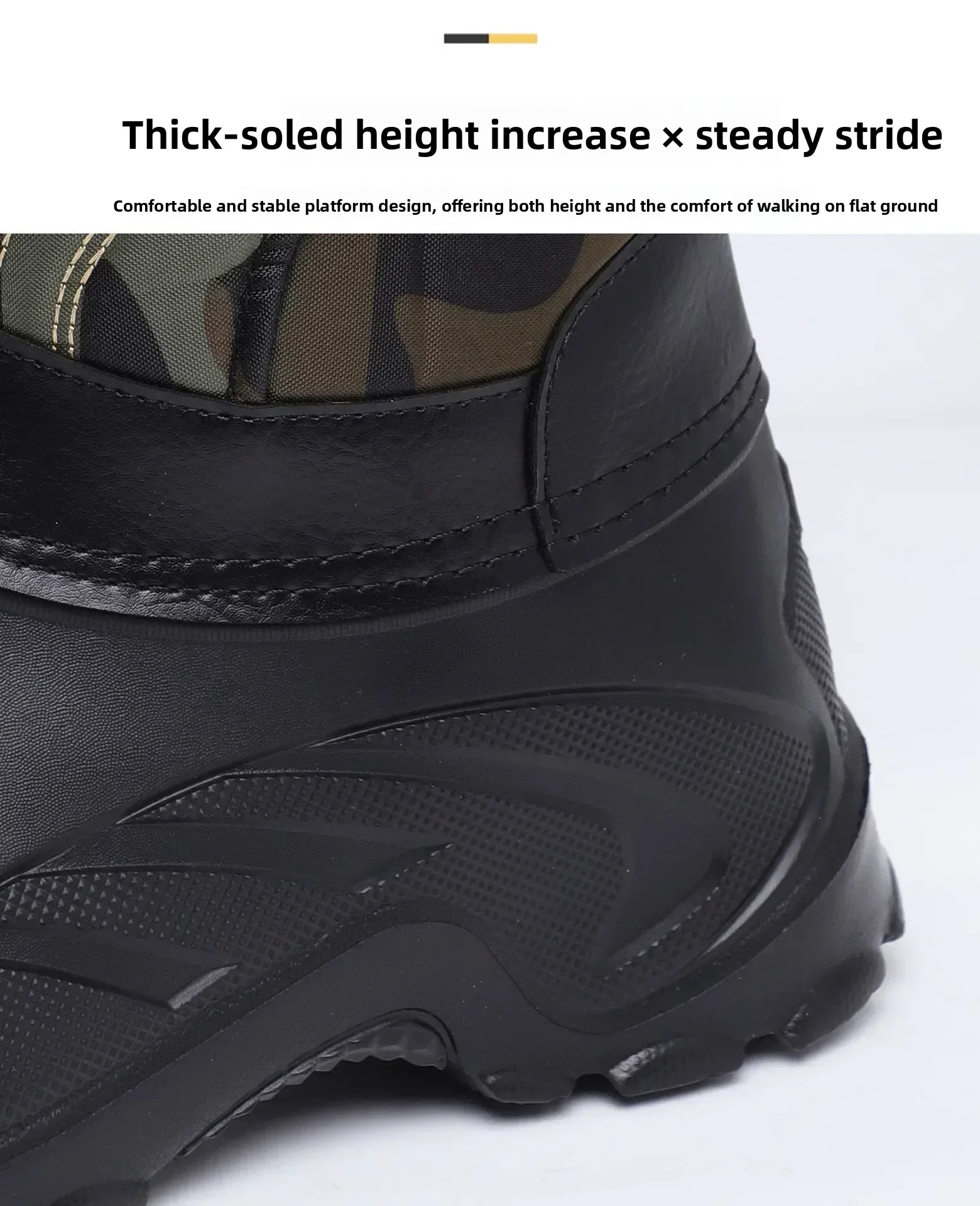 Herren Winter-Schneestiefel mit mittlerer Schaftlänge, Camouflage-Motiv, Klettverschluss-Design, wasserdicht, rutschfeste Gummisohle, warme Outdoor-Stiefel – Detail 4