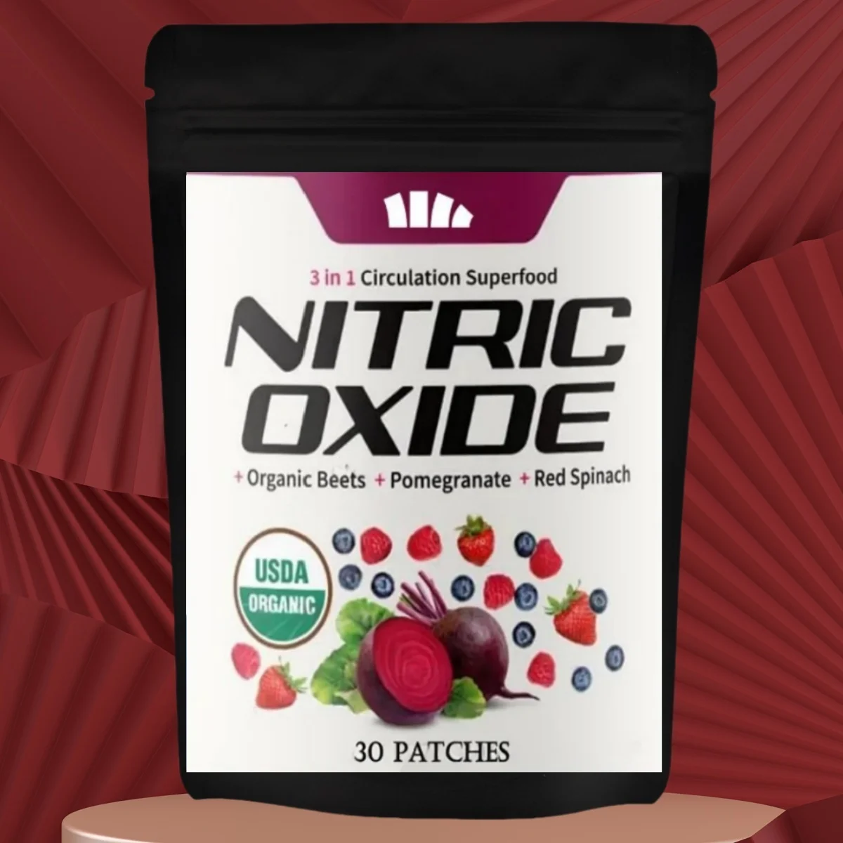 

Трансмические пластыри для повышения оксида азота, формула производительности для выносливости и выносливости для энергии, здоровья сердца, 30 пластырей