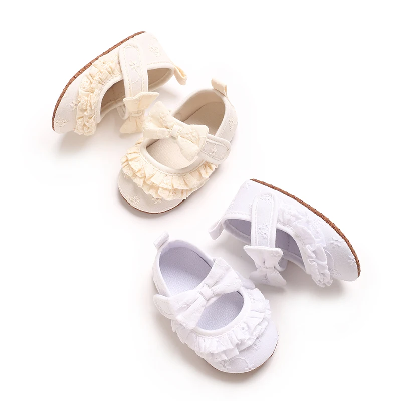 

Lace Baby Shoes Princess Fashion Sneakers Infant Toddler Soft sole Anti Slip First Walkers 0-1 year old baby Christening Shoes