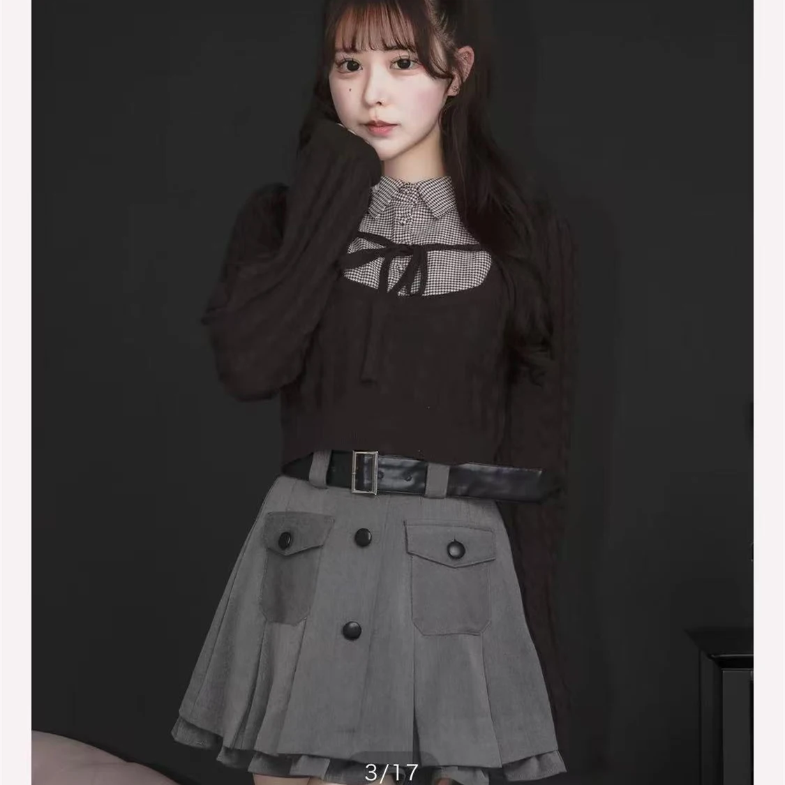 Japanischen Stil Süße Mode Polo Kragen Pullover Frühling Herbst Neue 2025, Mädchen Frauen Slim Fit Casual Vielseitige Grundlegende Gestrickte Top