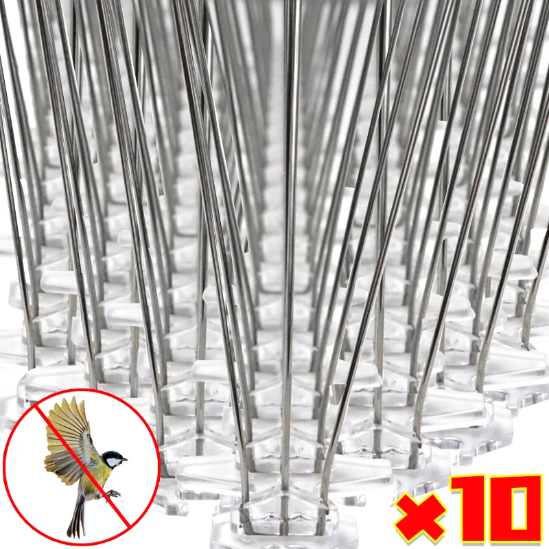 

1/10 шт., шипы против птиц, сдерживающий комплект для забора с птицами и голубями, нержавеющая сталь, балконные карнизы, гвозди с защитой от птиц