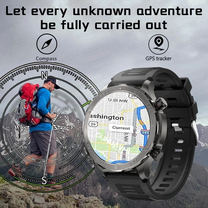 2024 New For Xiaomi Rugged Military Smart Watch Men GPS HD AMOLED Screen Heart Rate Bluetooth Call Waterproof Outdoor SmartWatch