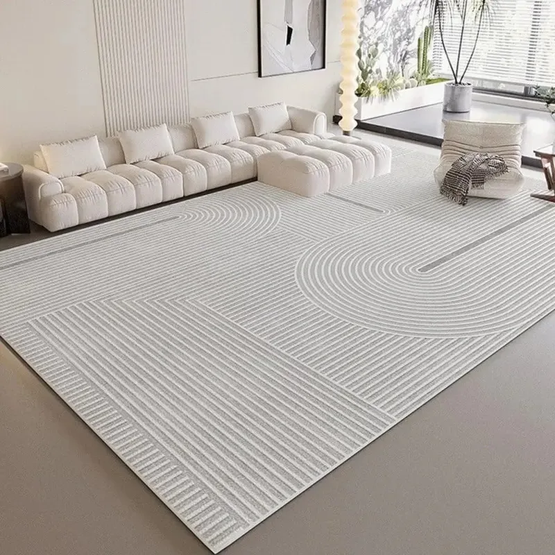 VIKAMA Minimalistischer Linierteppich, rutschfest und langlebig, für Wohnzimmer, Sofa und Couchtisch, Bettvorleger für Schlafzimmer, Heimdekoration