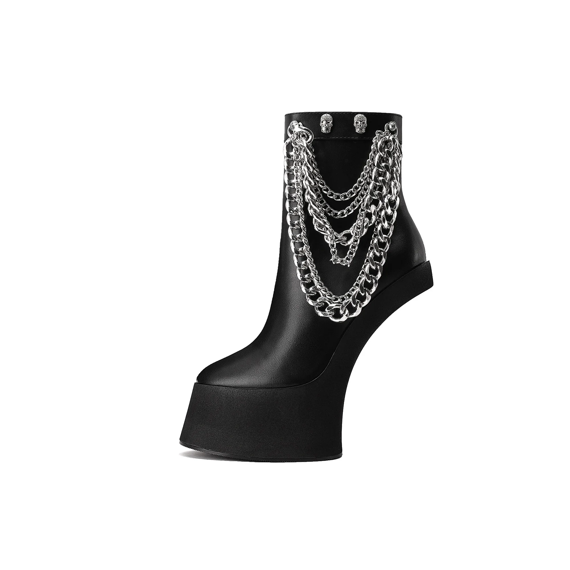 

European and American Women's Platform Horseshoe Shaped High-heeled Short Boots Sexy Nightclub Role-playing Women's Ankle Boots