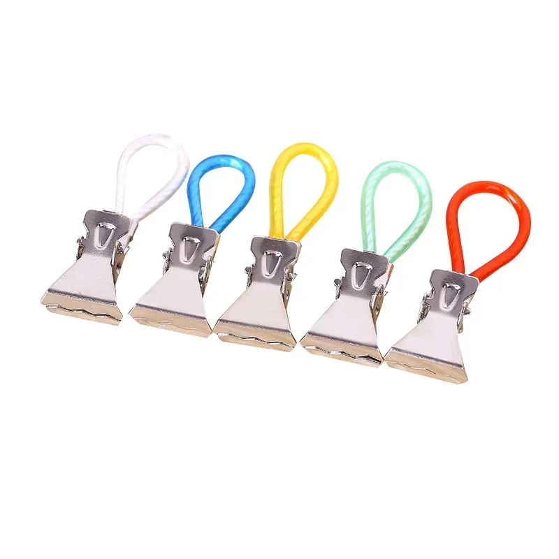 10Pcs Clothes Pegs Stainless Steel Clothespins Colorful Laundry Tea Towel Hanging Clips Loops Kitchen Bathroom