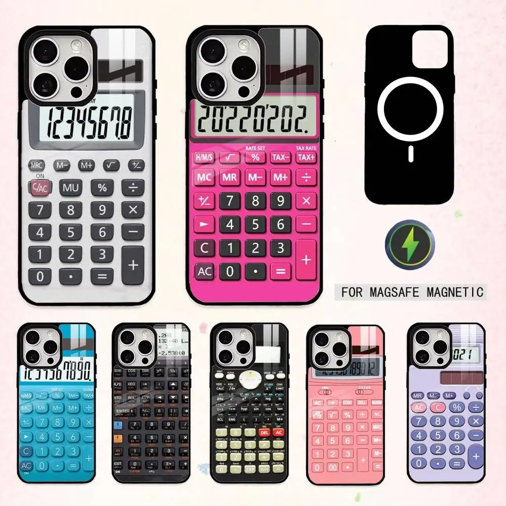 

V-Vintage C-Calculator Phone Case For iPhone17,16,15,14,13,12,11 Plus,Pro Max Magnetic For Magsafe Wireless Charging