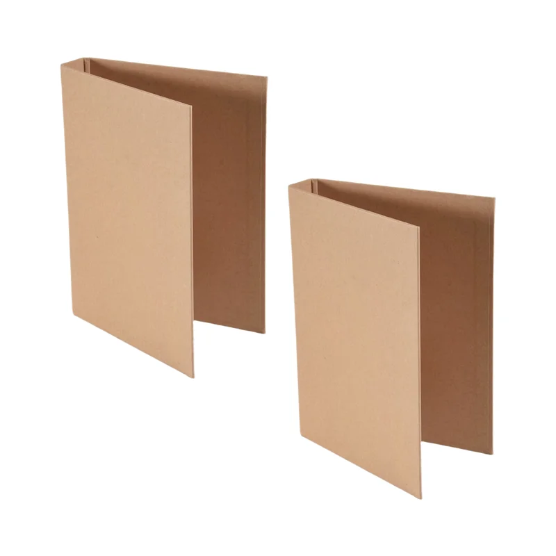 2 قطعة A5 كرافت ورقة الموثق صينية A5 مجلدات ورق الكرافت مع 2 حلقات لإضافة أوراق فضفاضة