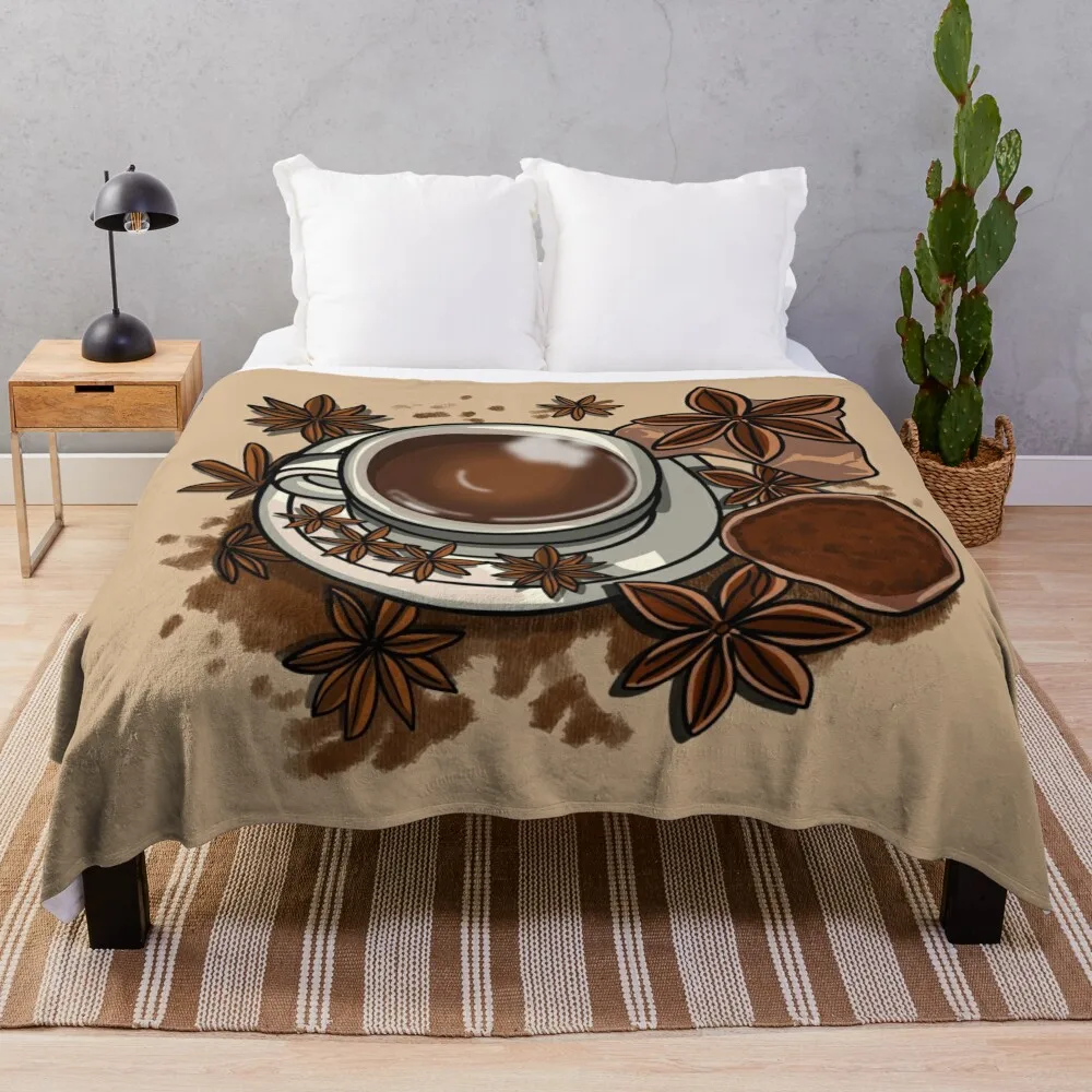 Highly Caffeinated Chai Tea Throw Blanket Flannel Thermals For Travel Camping christmas gifts Blankets