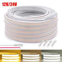 DC 12V 24V COB LED Strip Neon Light Dimmable 320LED/m Flexible Silicone Rope Lights Linear Lighting 1m 2m 5m 10m 15m 20m 50CM